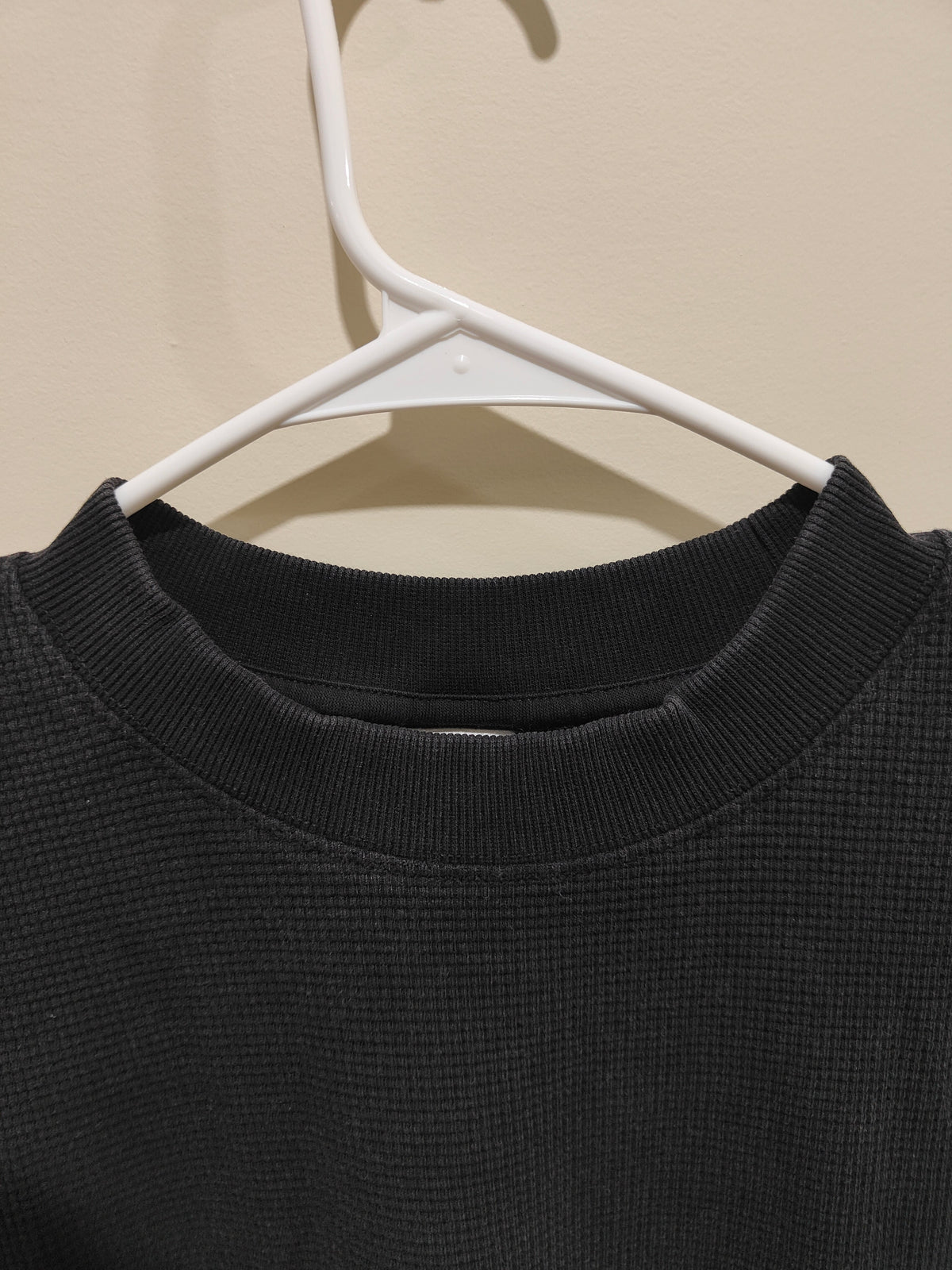 Black Waffle Knit boxy
