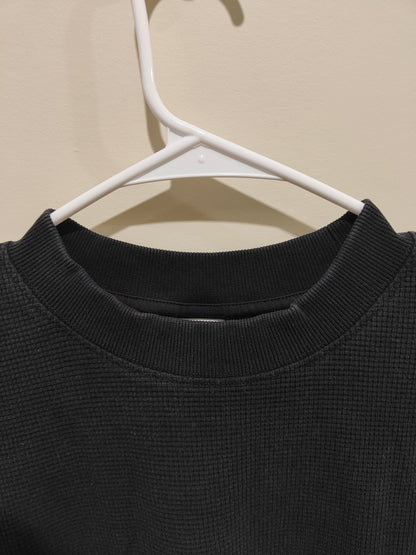Black Waffle Knit boxy