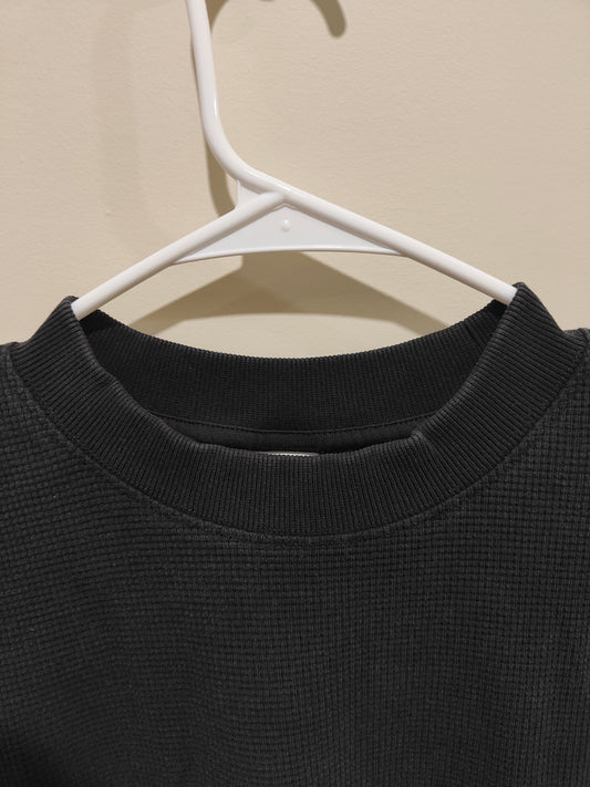 Black Waffle Knit boxy