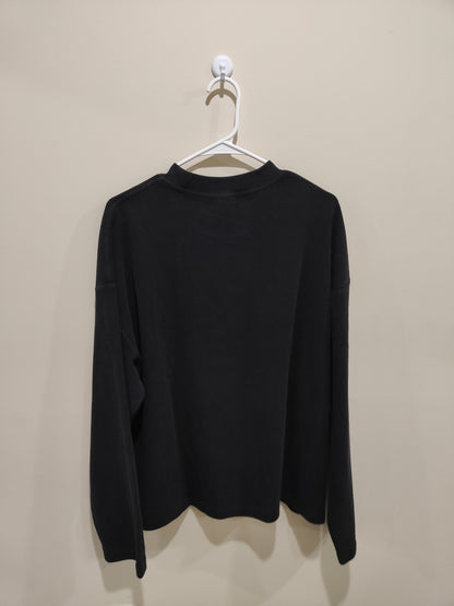 Black Waffle Knit boxy