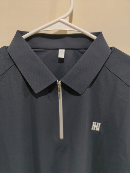 Navy Zip Polo